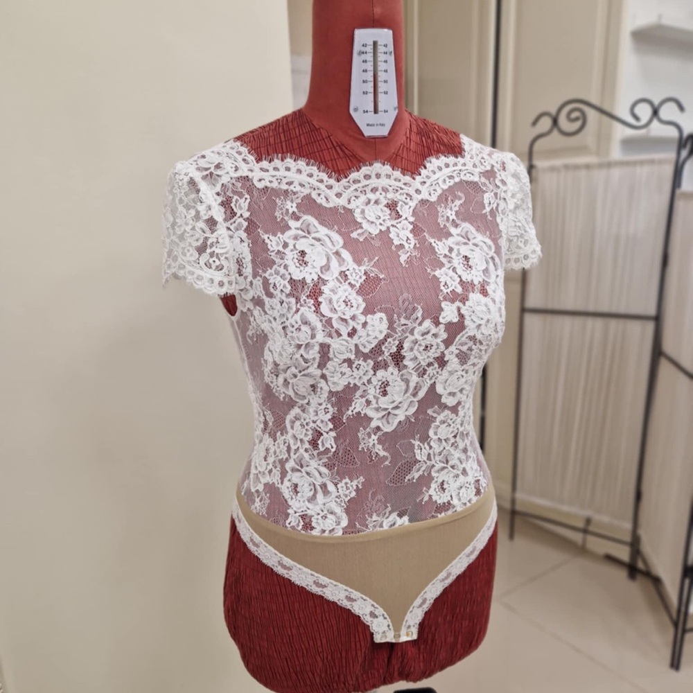 Elegant White Lace Bodysuit